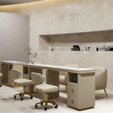 Taburete de belleza color crema AG3049