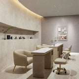 Taburete de belleza color crema AG3049