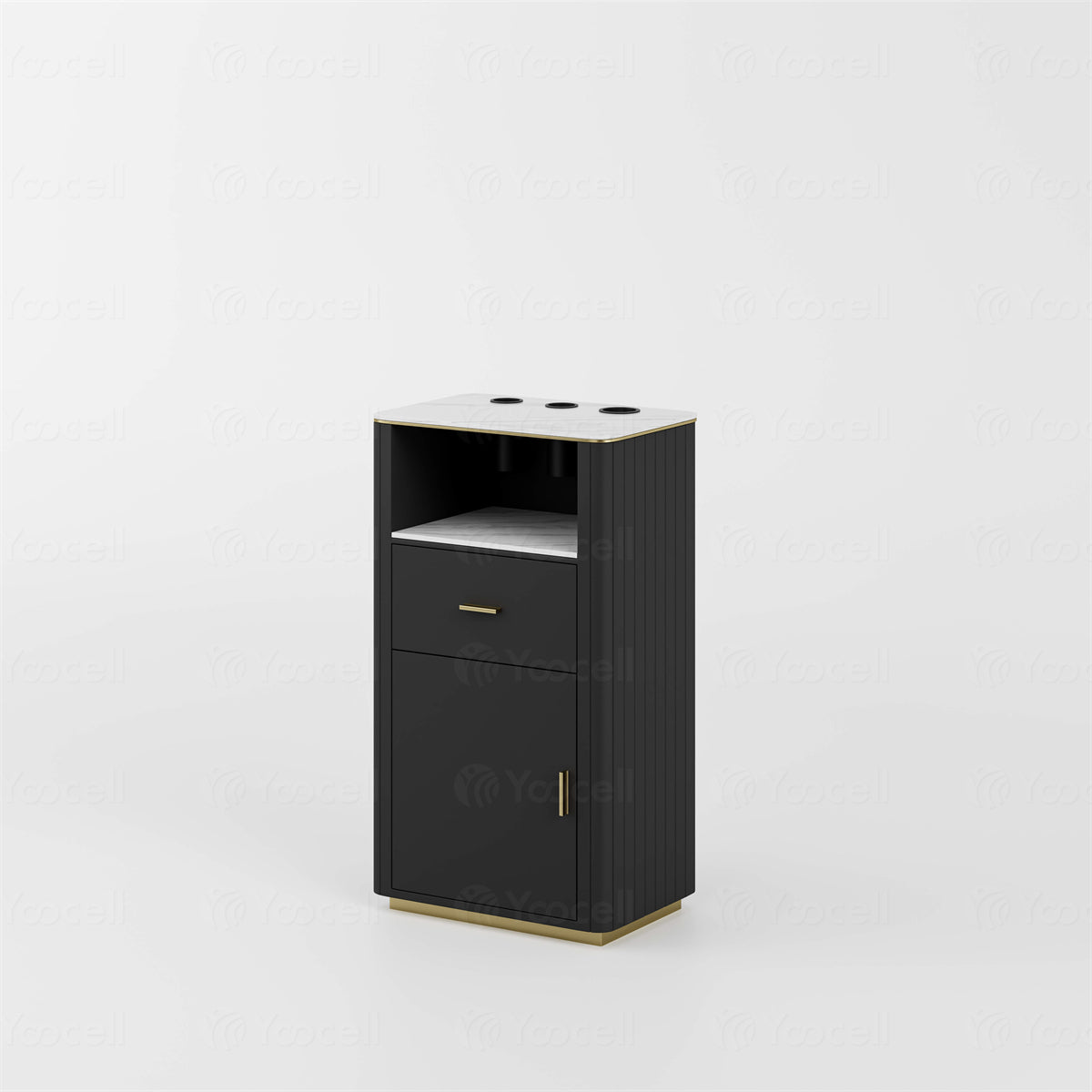 Station de chariot de salon noire AG2062