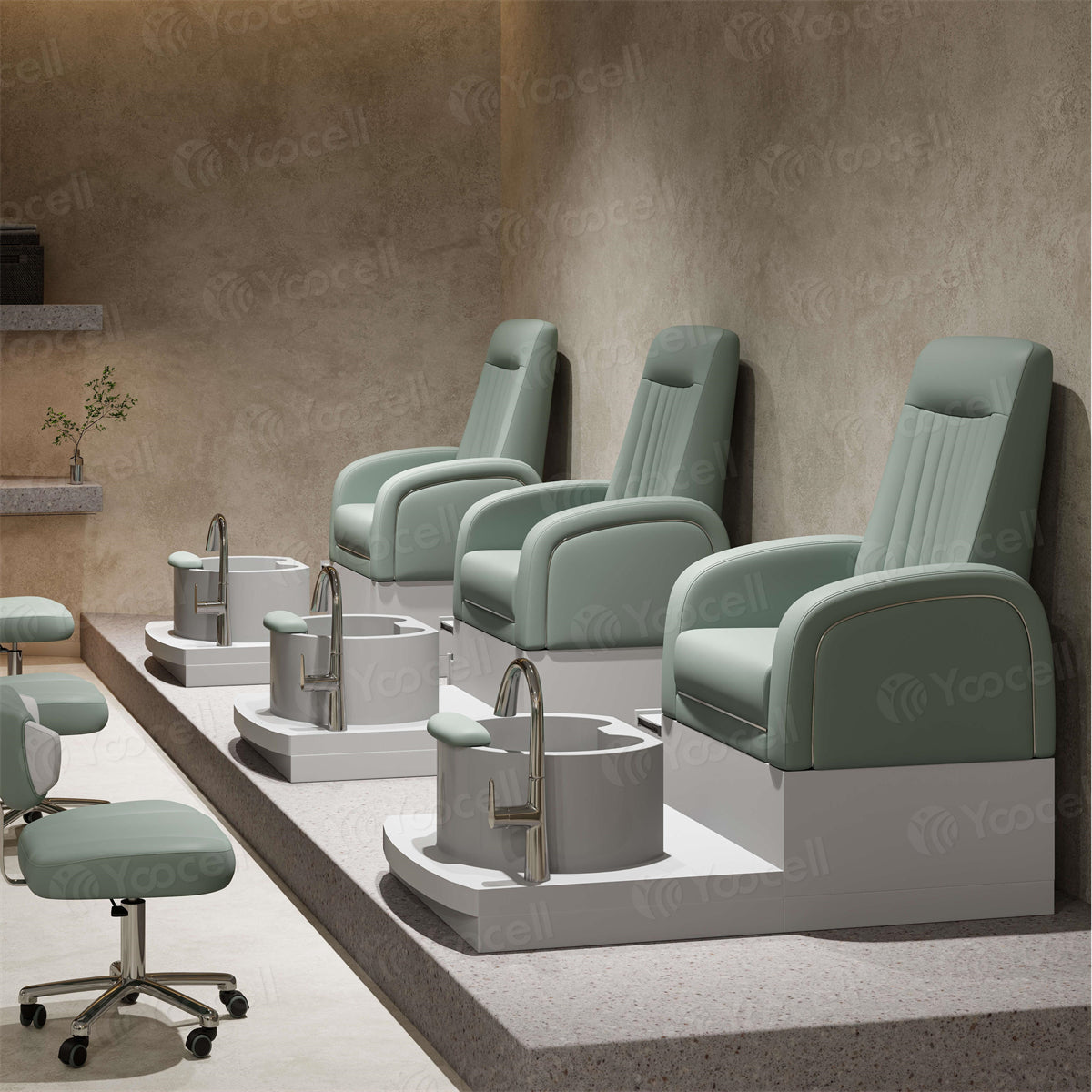 Chaise de pédicure verte AG1087