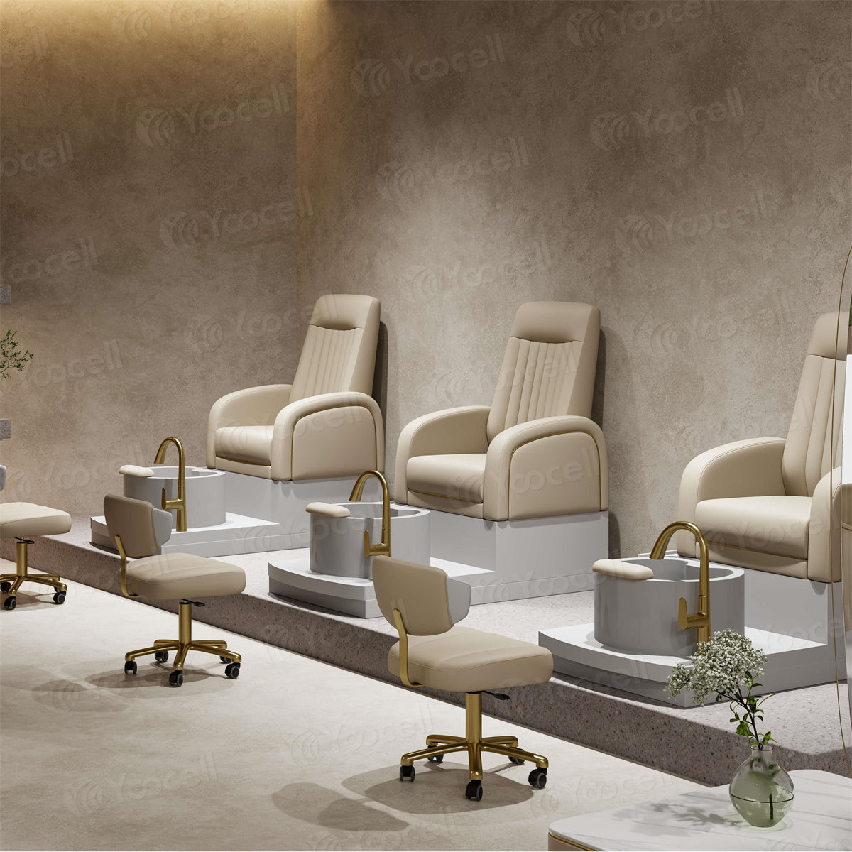 Cream Pedicure Chair AG1087