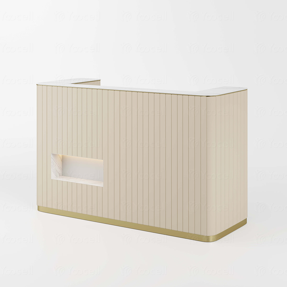 Mostrador de recepción en color crema AG6925