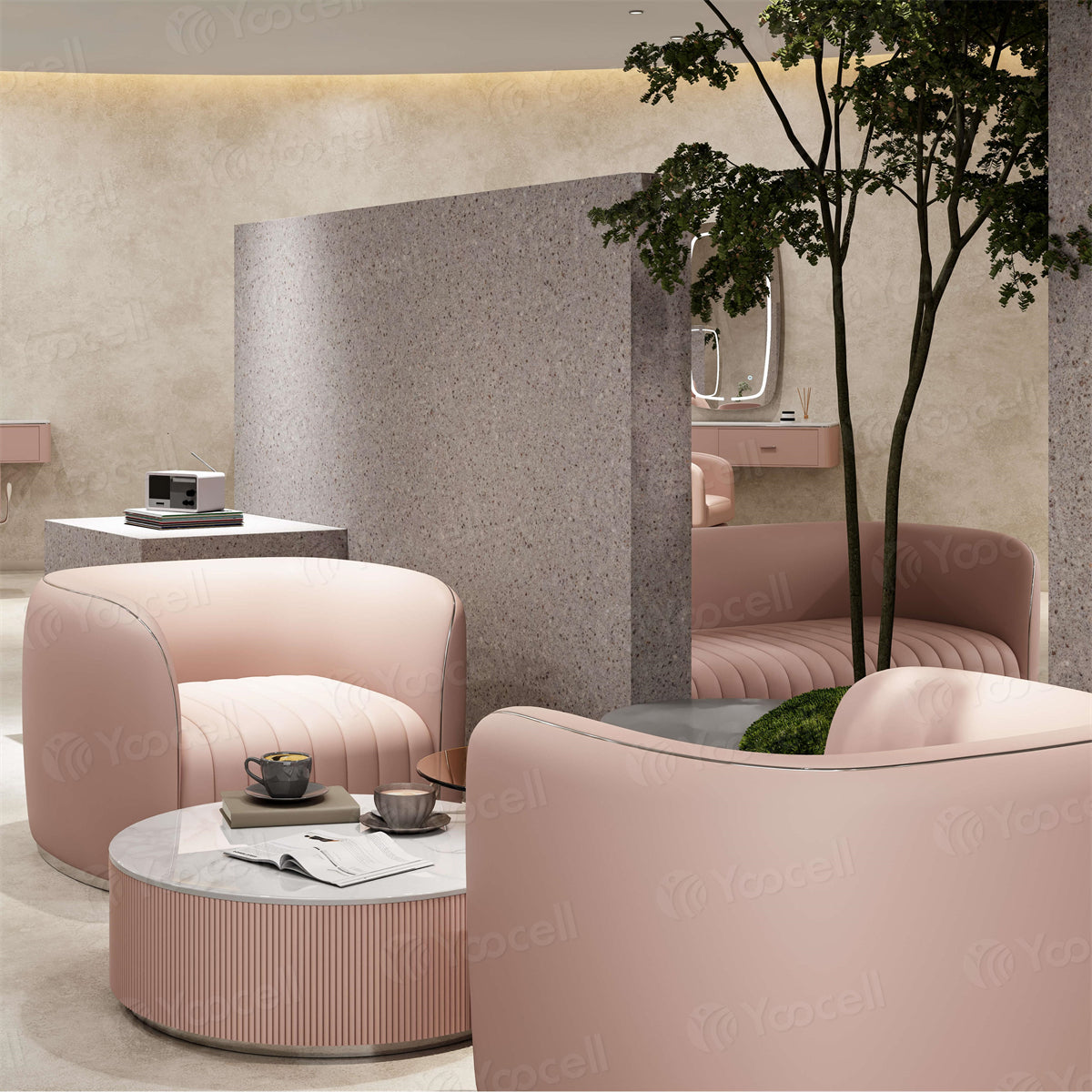 Salle d'attente rose AG3112