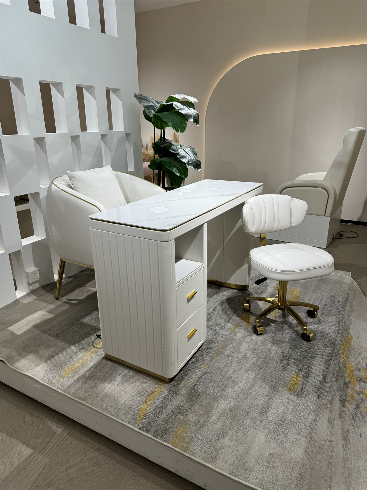 White Manicure Table AG1850 Kit White